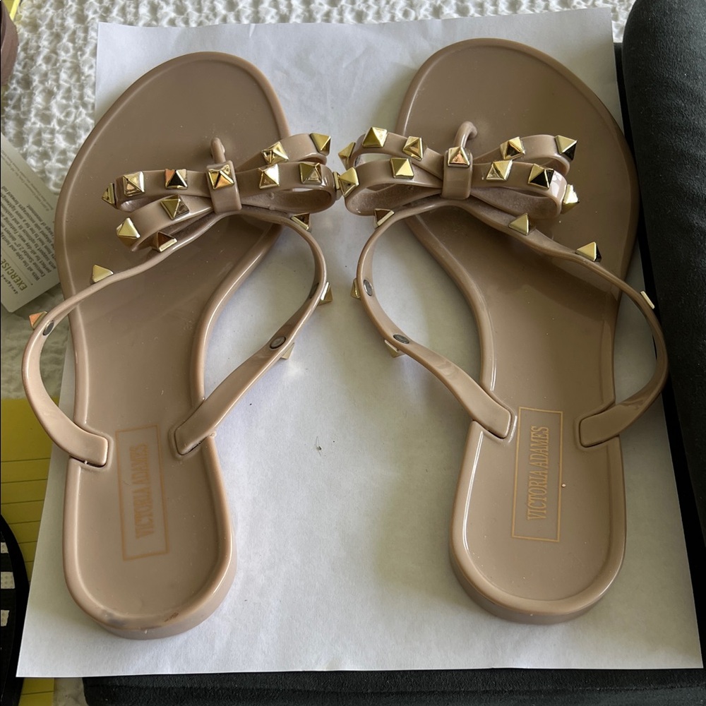 Stylish Beige Studded Sandals